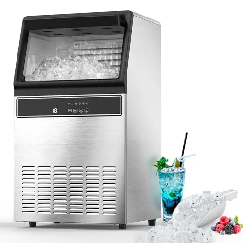 Commercial ice maker producing clear ice cubes